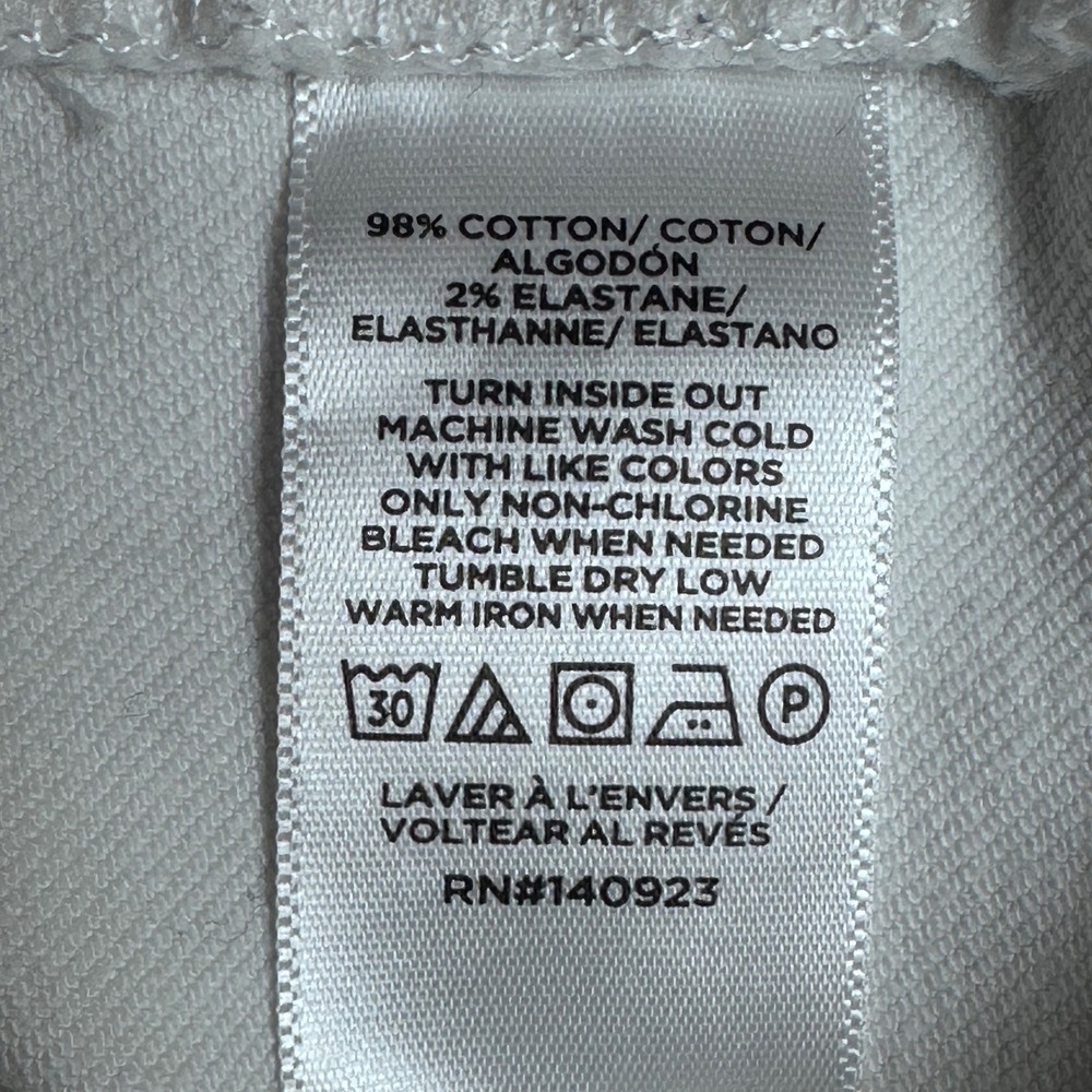 LOFT The Girlfriend Jeans‎ Womens 2 White Cotton Blend Straight Leg Mid Rise - Picture 7 of 8